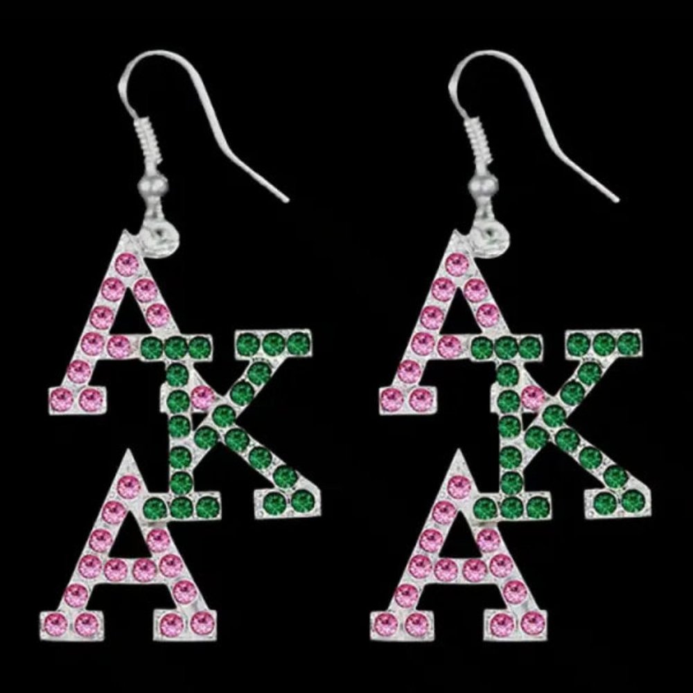 Alpha Kappa Alpha Bling AKA Overlap Earrings